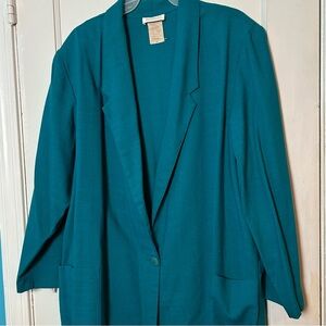 Vtg- Roman’s  teal woman’s lightweight blazer Sz- B2 ?